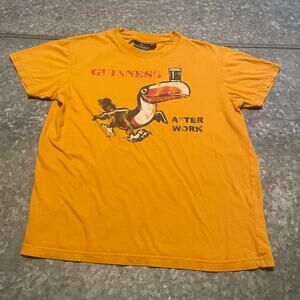 Guinness After Work Toucan Shirt Mens Large Yellow Orange Beer Vintage Retro